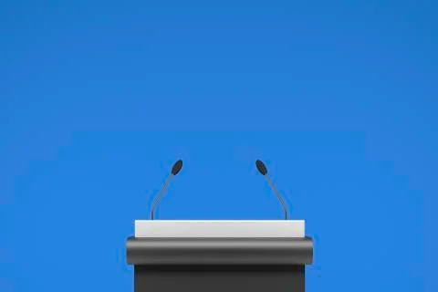 Speaker podium in front of clear background - Illustration Stock Illustration