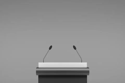Speaker podium in front of clear background - Illustration Stock Illustration