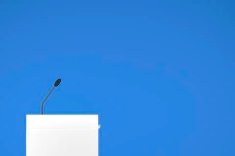 Speaker podium in front of clear background - Illustration Stock Illustration