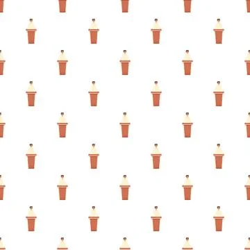 Speaker at podium seamless pattern on white background Stock Illustration