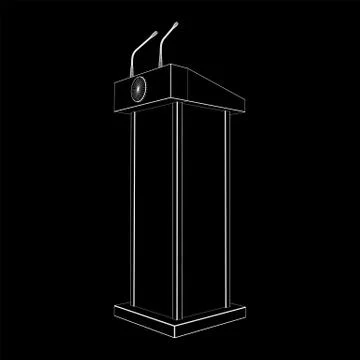 Speaker Podium Wireframe 스톡 일러스트