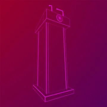 Speaker Podium Wireframe Illustrazione stock