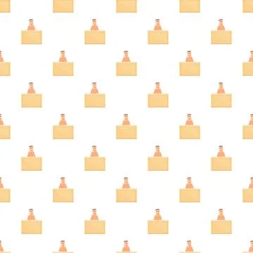 Speaker presenting behind podium seamless pattern Stock Illustration