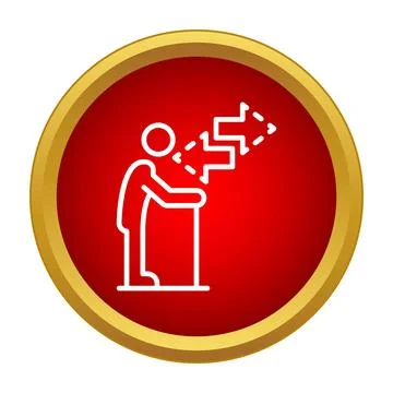 Speaker presenting an idea with speech bubbles icon Illustrazione stock
