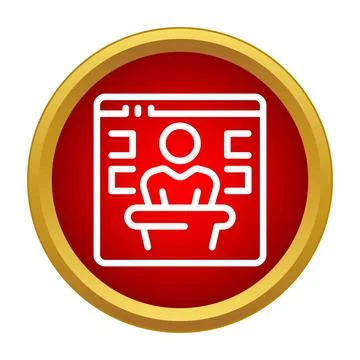 Speaker presenting online web conference or webinar イラスト素材
