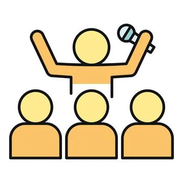 Speaker presenting a speech to an audience icon イラスト素材