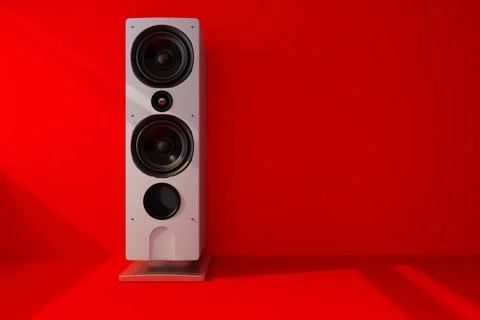 Speaker on red wall Stock Illustration