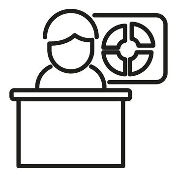 Speaker report icon outline vector. Business document Illustrazione stock
