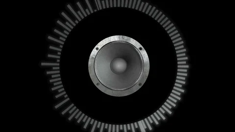 Speaker with round equalizer sound waves Vídeos de archivo 72131085