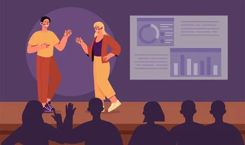 Speaker with seminar vector Stock Illustration