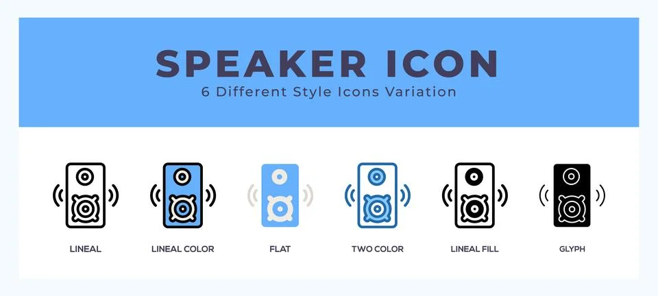 Speaker set of vector icon. For web. and mobile app Stock Illustration