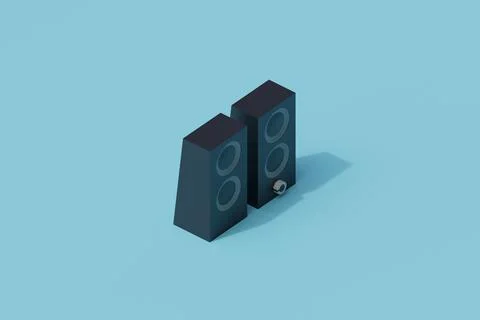 Speaker single isolated object. 3d render illustration 库存插图