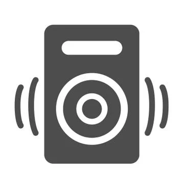Speaker solid icon, Media concept, audio speaker sign on white background, sound Illustrazione stock