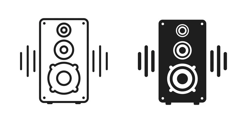 Speaker sound system icon in flat style. Loudspeaker vector illustration on.. Stock Illustration