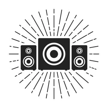 Speaker sound system icon in flat style. Loudspeaker vector illustration on.. Stock Illustration