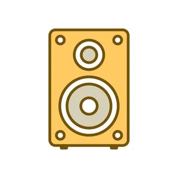 Speaker sound system icon in flat style. Loudspeaker vector illustration on.. Stock Illustration