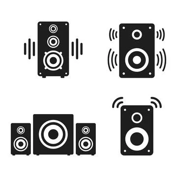 Speaker sound system icon in flat style. Loudspeaker vector illustration on.. Stock Illustration