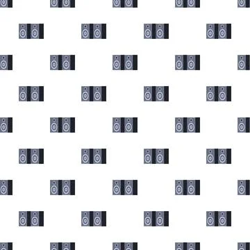 Speaker sound system pattern seamless white background Stock Illustration