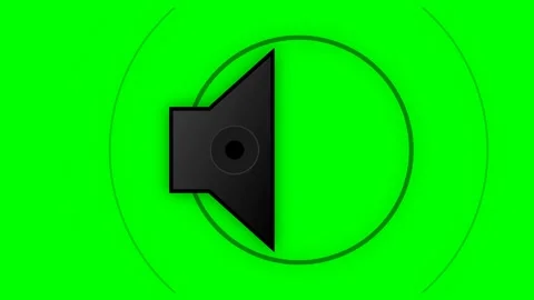 Speaker sound wave icon animation emitting pulse rings Stock Footage 346738664