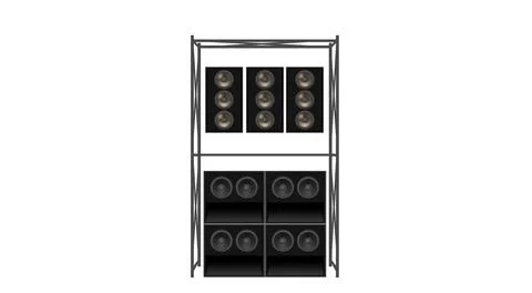 Speaker with spotlight on the truss system on the white background Stock Illustration