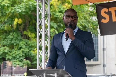 A Speaker on Stage Foto stock