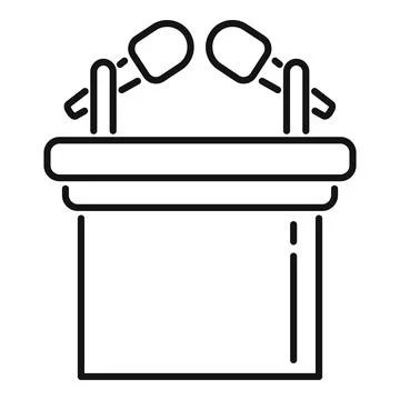 Speaker stand icon outline vector. Podium speech Stock Illustration