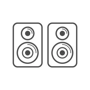 Speaker Stereo Simple Icon White Design Stock Illustration