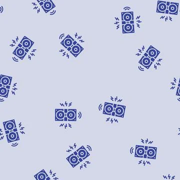 Speaker system nightclub emitting noise waves glyph seamless pattern Stock Illustration
