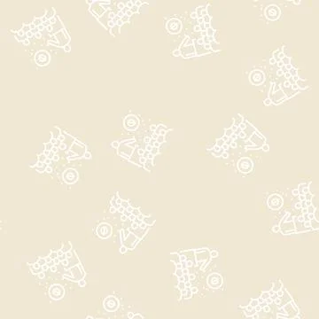 Speaker talking about planets and stars in planetarium line seamless pattern Stock Illustration