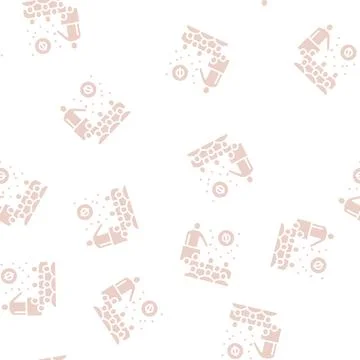 Speaker talking about planets and stars in planetarium glyph seamless pattern Stock Illustration