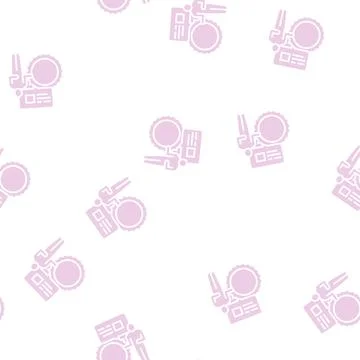 Speaker talking about sun in planetarium glyph seamless pattern Stock Illustration