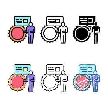 Speaker talking clean about sun in planetarium color icon vector Stock Illustration