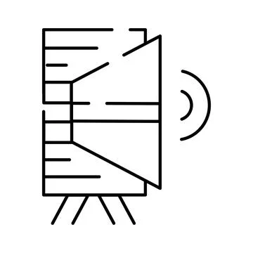 Speaker transmitting sound waves from audio equipment Stock-Illustration