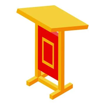 Speaker tribune icon isometric vector. Speech orator podium Stock Illustration