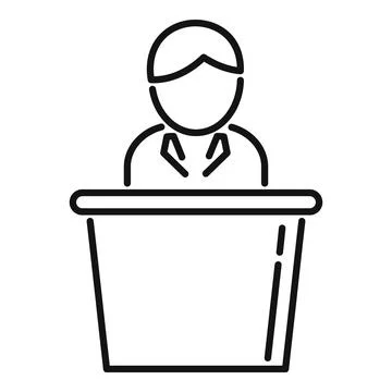 Speaker tribune icon outline vector. Speech podium Stock Illustration