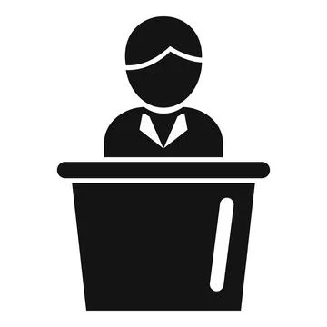 Speaker tribune icon simple vector. Speech podium Stock Illustration