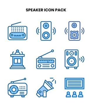 Speaker Two Colour Graphics Icons Pack Stockillustratie