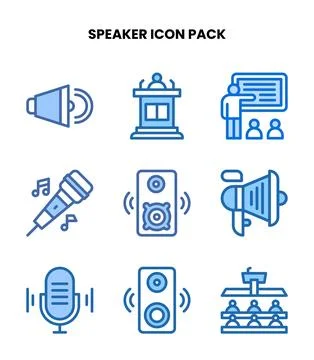 Speaker Two Colour Scalable Icons Pack Stock Illustration