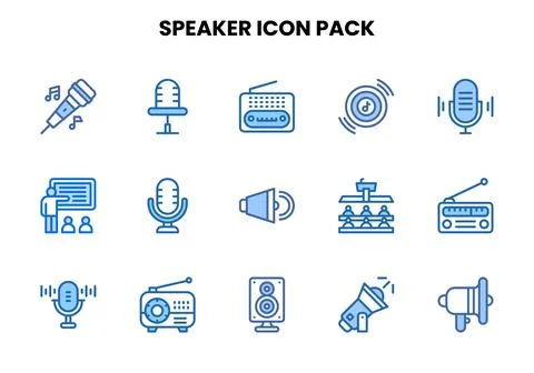 Speaker Two Colour UI Icons Pack Stock Illustration