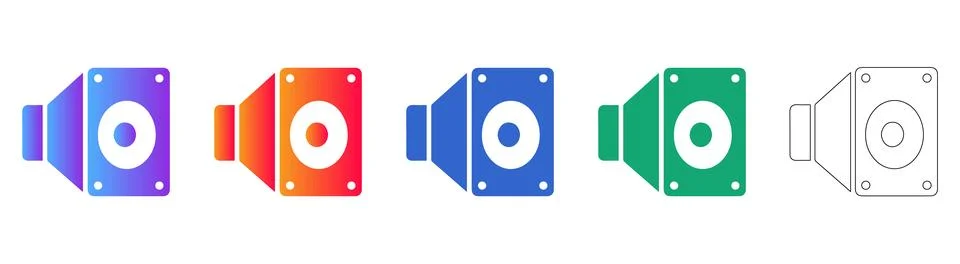Speaker Unit Interface Icons Stock Illustration