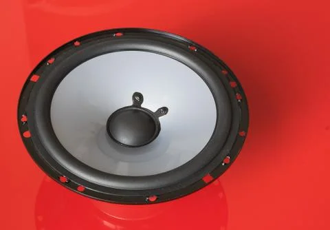 Speaker unit on red Stock Photos