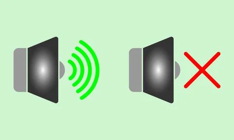 Speaker volume on and off icon 스톡 일러스트