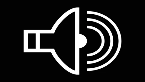 Speaker volume icon on the black background Video stock 170110347