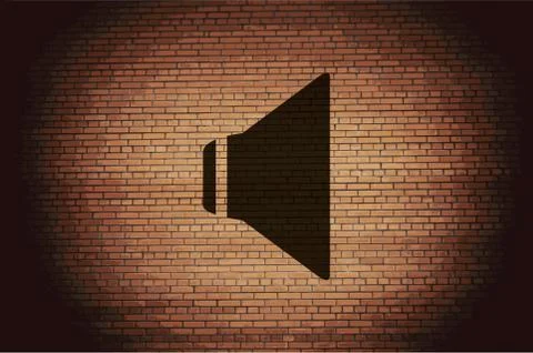 Speaker volume icon symbol Flat modern web design with long shadow and space  Stock Illustration