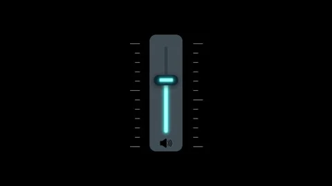 Speaker volume increase with slider moving up animation Stock Footage 334226954