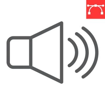 Speaker volume line icon, ui and button, sound volume sign vector graphics Stock Illustration