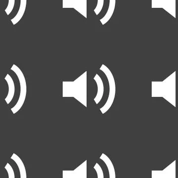 Speaker web icon. flat design. Seamless pattern. 库存插图