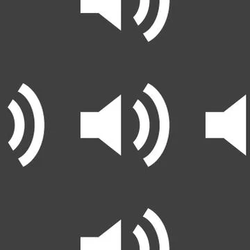 Speaker web icon. flat design. Seamless pattern. Stock Illustration