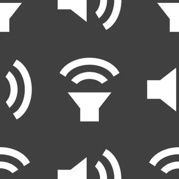 Speaker web icon. flat design. Seamless pattern. Stockillustratie