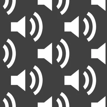 Speaker web icon. flat design. Seamless pattern. Stockillustratie